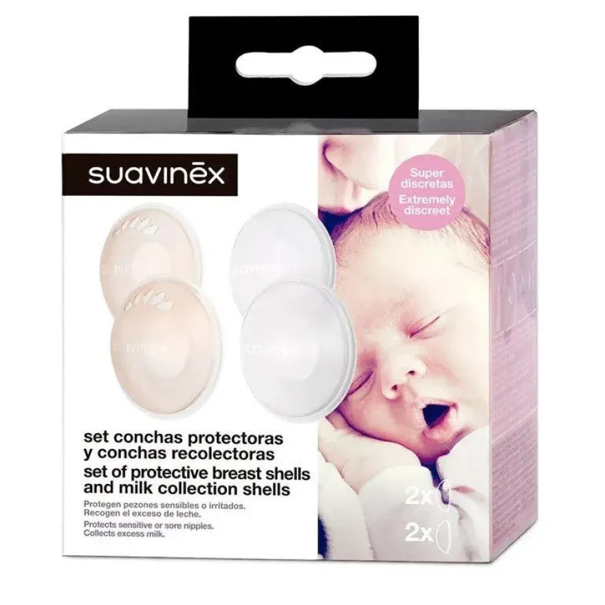 SUAVINEX Set 2 Conchas Protectoras y 2 Conchas Recolectoras