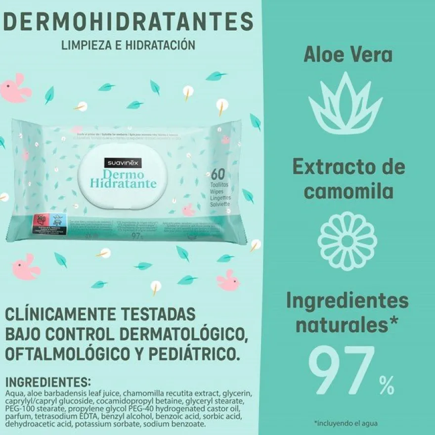 SUAVINEX Toallitas Dermo Hidratantes 60 uds