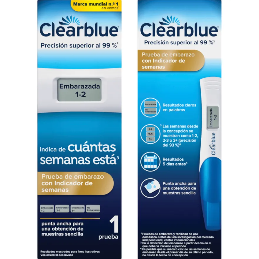 Test Embarazo Digital con Indicador de Semanas Clearblue 1 Prueba