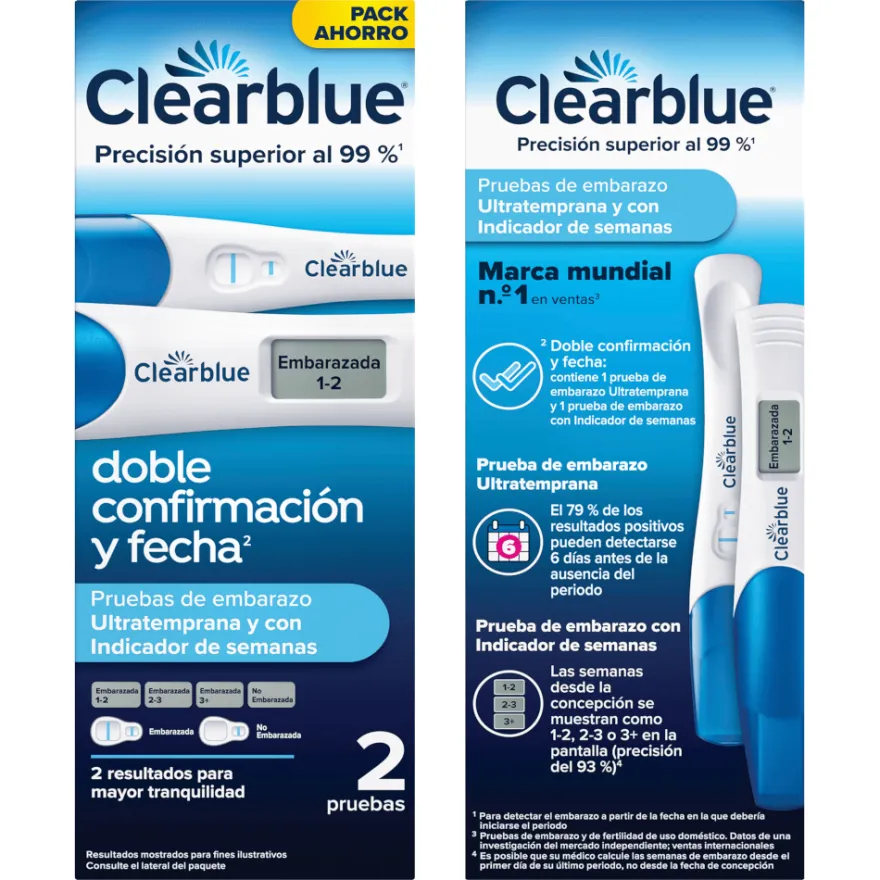 Test Embarazo Pack Digital Semanas + Analógico Detección Temprana Clearblue