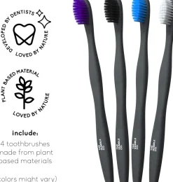 The Humble Co Cepillo Dientes Base Plantas Azul Morado 2 Unidades