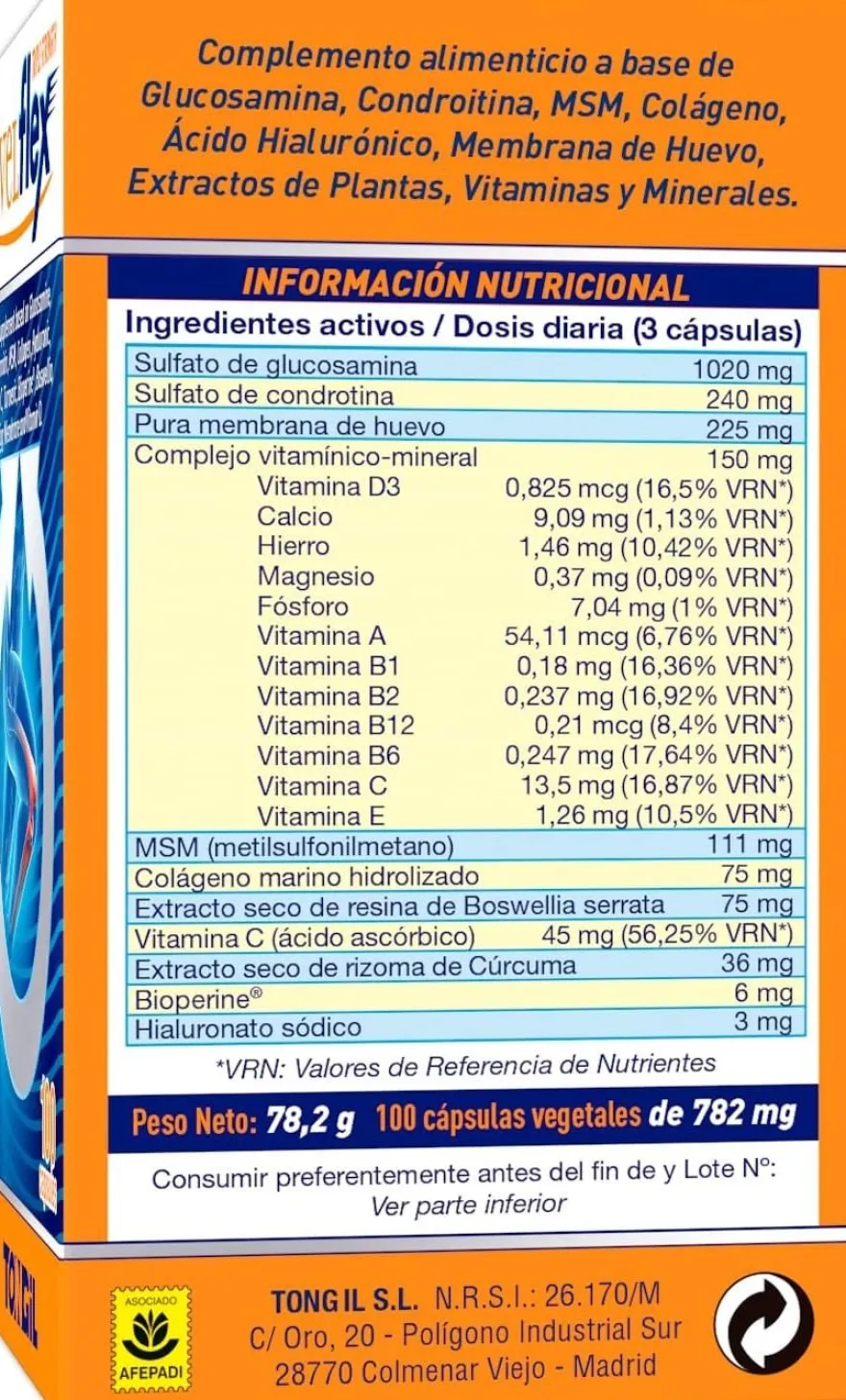 Tongil Nivelflex 782 mg 100 Cápsula