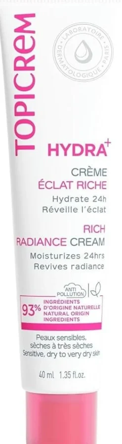Topicrem Crema Hidratante Iluminadora Rica Hydra+ 40ml