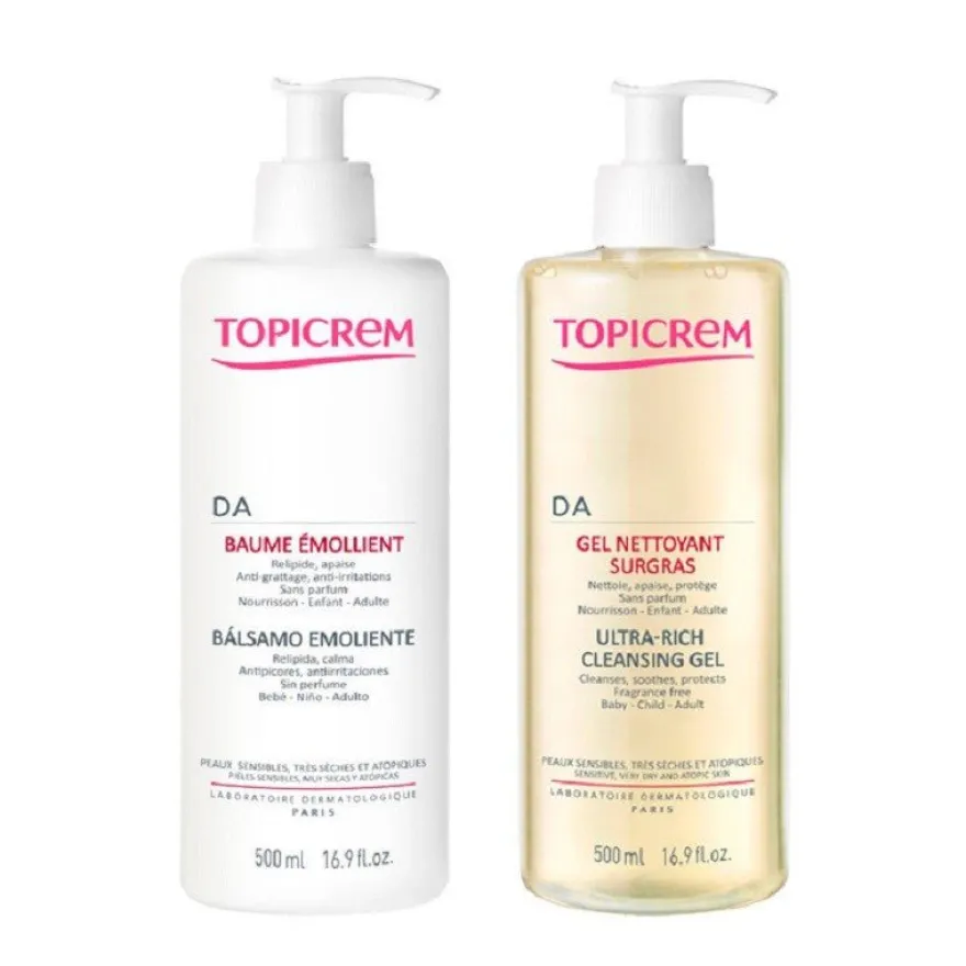 Topicrem DA Pack Bálsamo Emoliente 500ml + Gel Limpiador 500ml