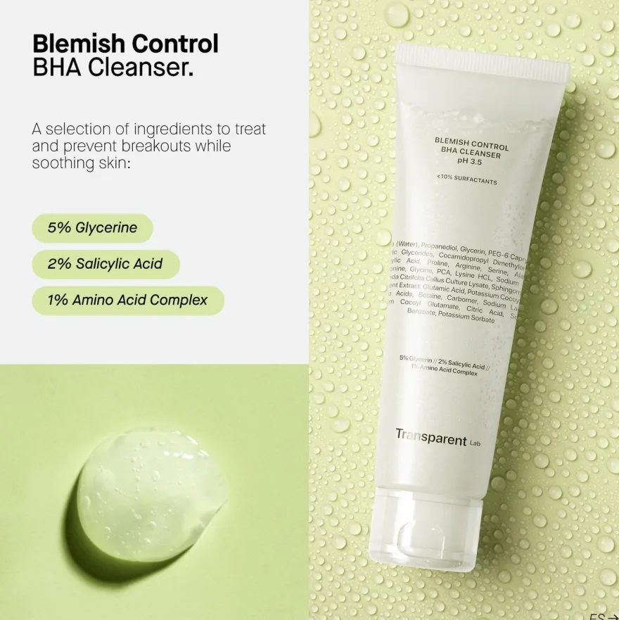 Transparent Lab Blemish Control Bha Cleanser Ph 3.5 150ml