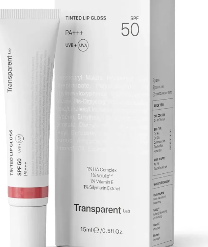 Transparent Lab Tinted Lipgloss Spf - Rose 15ml