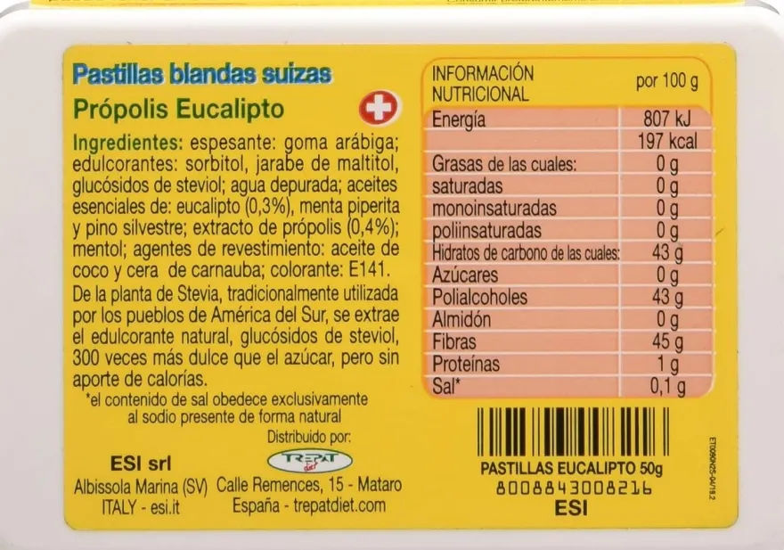 Trepatdiet Propolaid Pastillas Blandas Suizas Eucalipto