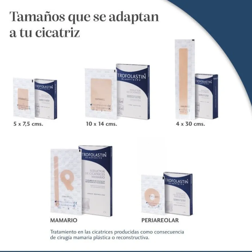 TROFOLASTIN Reductor de Cicatrices Periareolar 3x2 parches