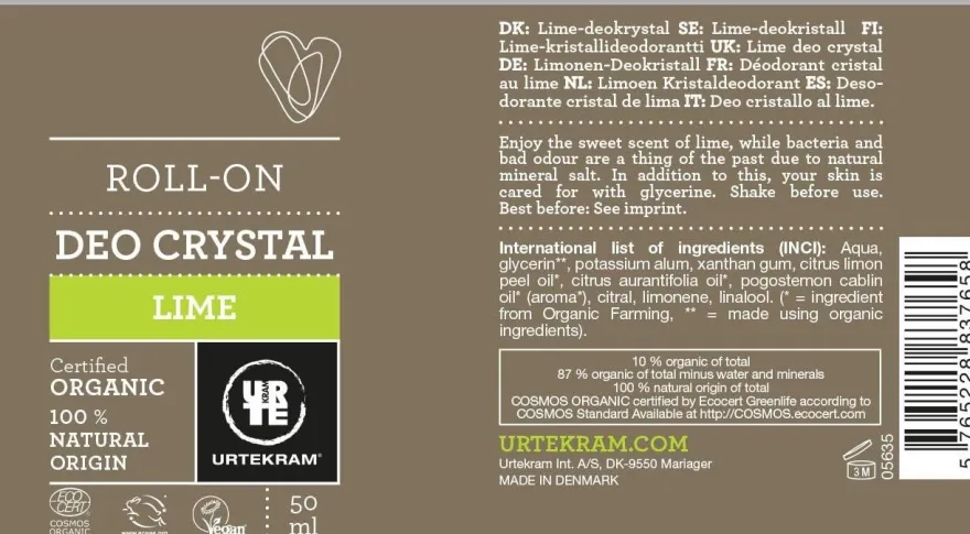 Urtekram Desodorante Roll-On Lima 50 ml