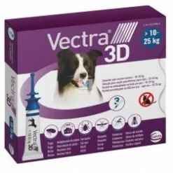 Vectra 3D Pipetas Antiparasitarias para Perros 10-25-Kg 3 Pipetas