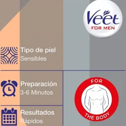 VEET Men Crema Depilatoria Piel Sensible Cuerpo 400ml