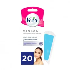 VEET Pure Bandas de Cera Fría Facial Piel Sensible 20 uds