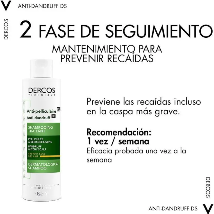 VICHY Dercos Champú Anticaspa Cabello Seco 200ml