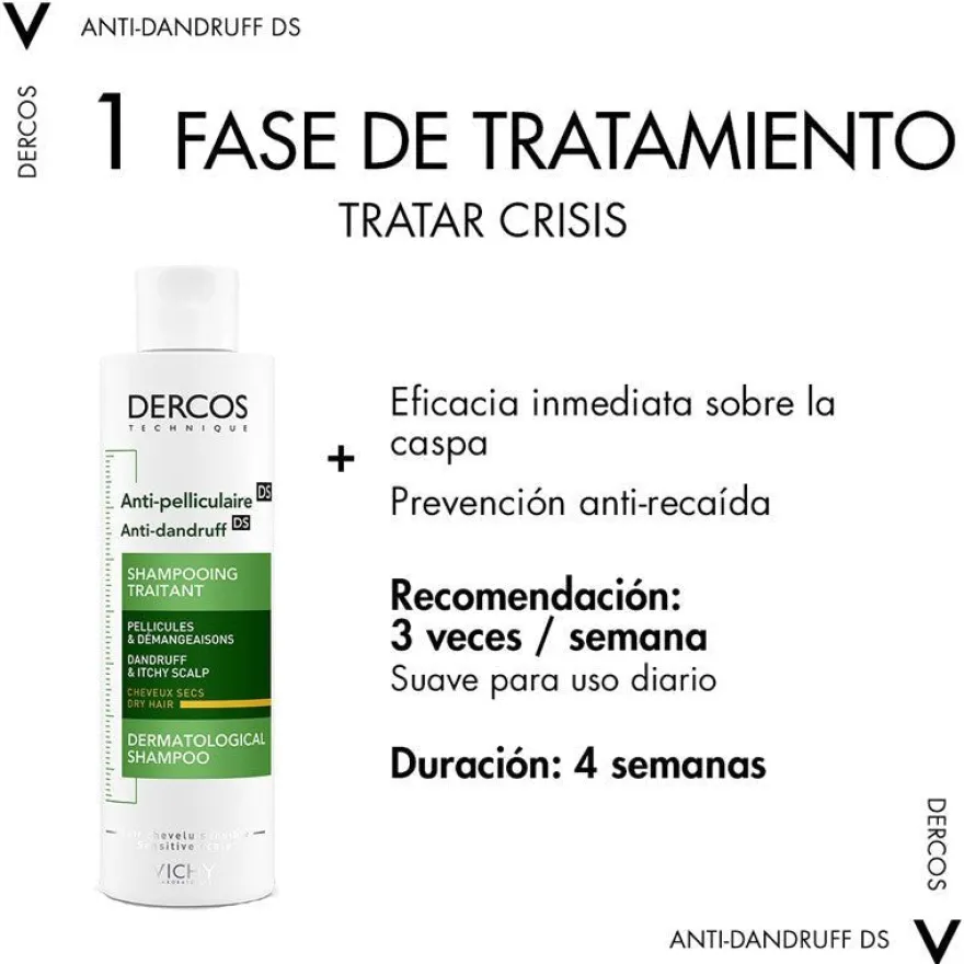 VICHY Dercos Champú Anticaspa Cabello Seco 200ml