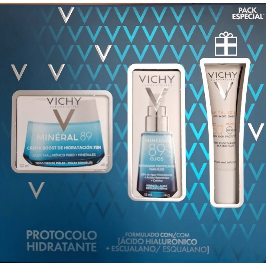 Vichy Mineral 89 Pack Crema 50ml + Contorno + Protector Solar