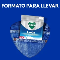 Vicks Caramelos de Limón Duro Sin Azúcar 72g