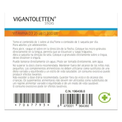 VIGANTOLETTEN Vitamina D3 Sticks Duplo 2x30 Unidades