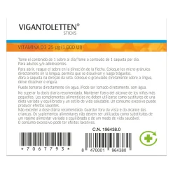 VIGANTOLETTEN Vitamina D3 Sticks 30 Unidades