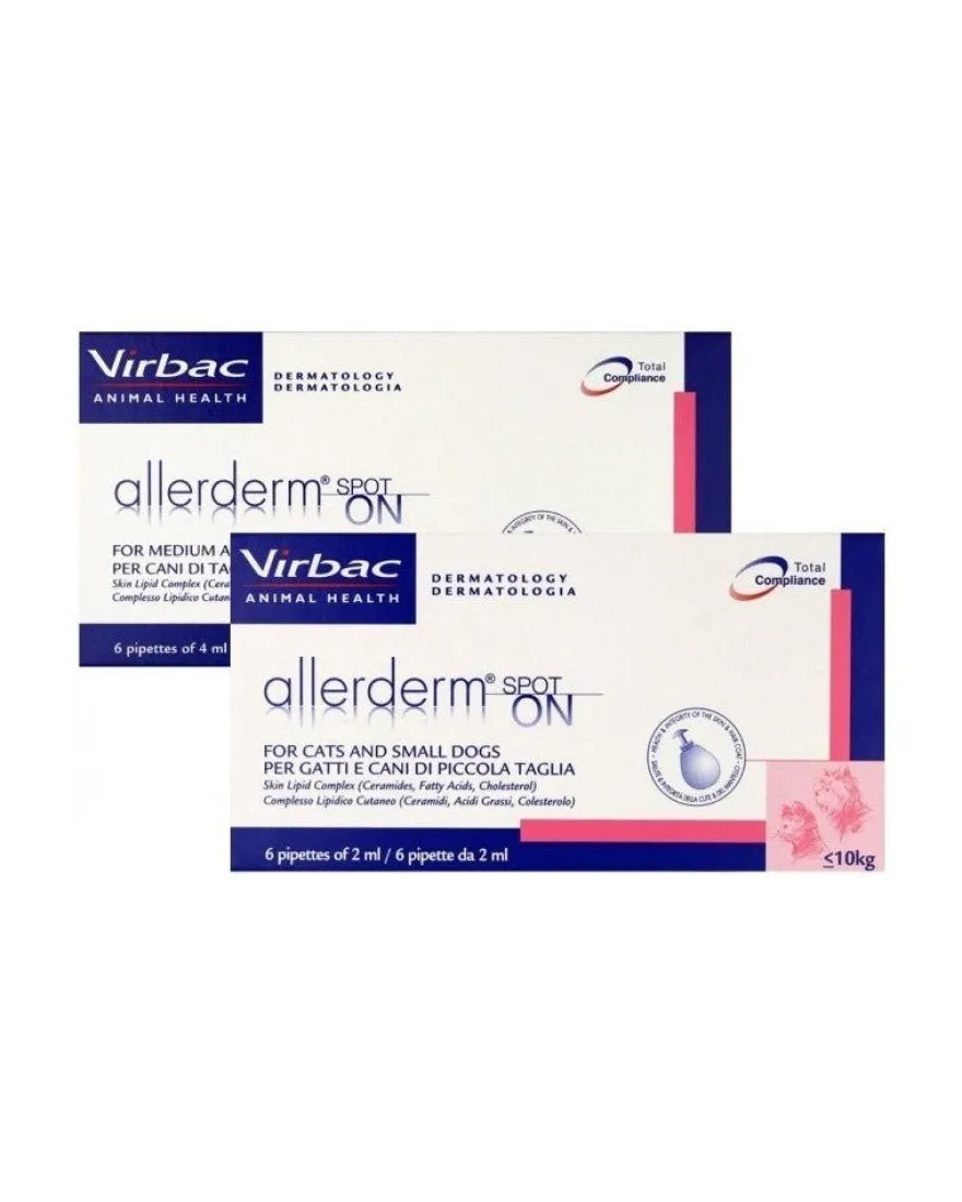 Virbac Allerderm Spot On 2 ml Perro-Gato -10kg 6 Pipetas