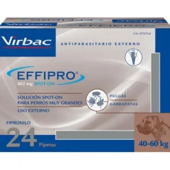 Virbac Effipro Spot On Perro +40 kg Antiparasitario 24 Pipetas