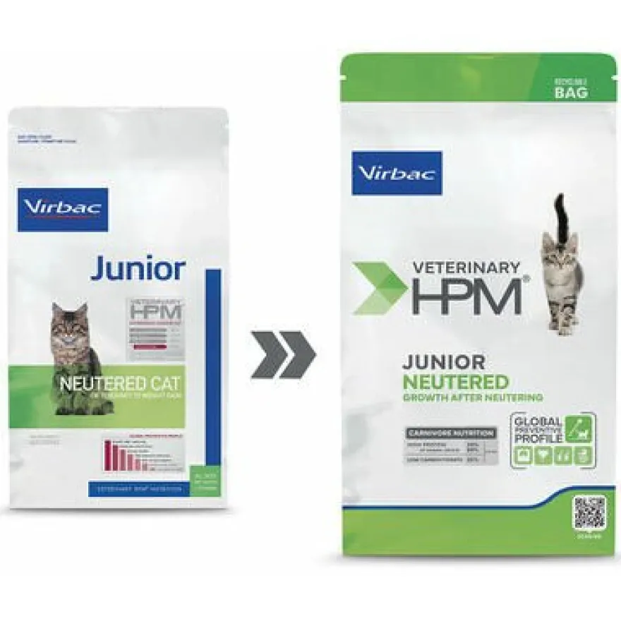 Virbac HPM Cat Junior Neutered Comida Seca 400g