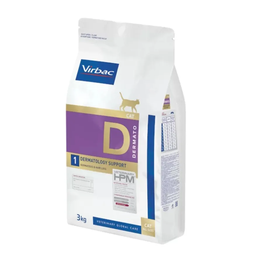 Virbac HPM Feline Dermatology Support D1 Alimento seco 3kg