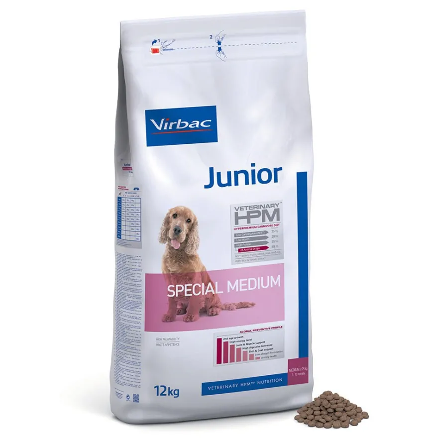 Virbac HPM Junior Medium Alimento seco para Perros 12Kg