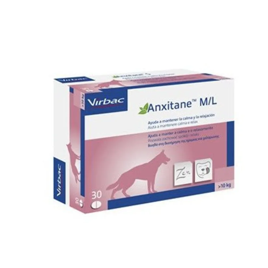 Virbac Sac Anxitane M/L Suplemento Antiestrés 30 comprimidos