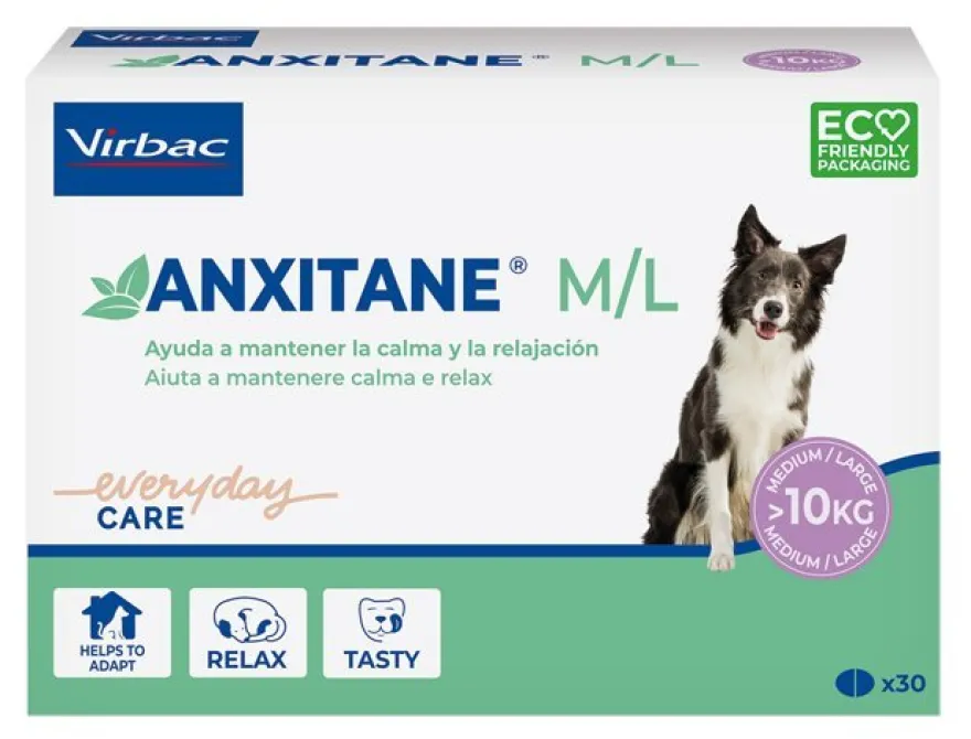 Virbac Sac Anxitane M/L Suplemento Antiestrés 30 comprimidos