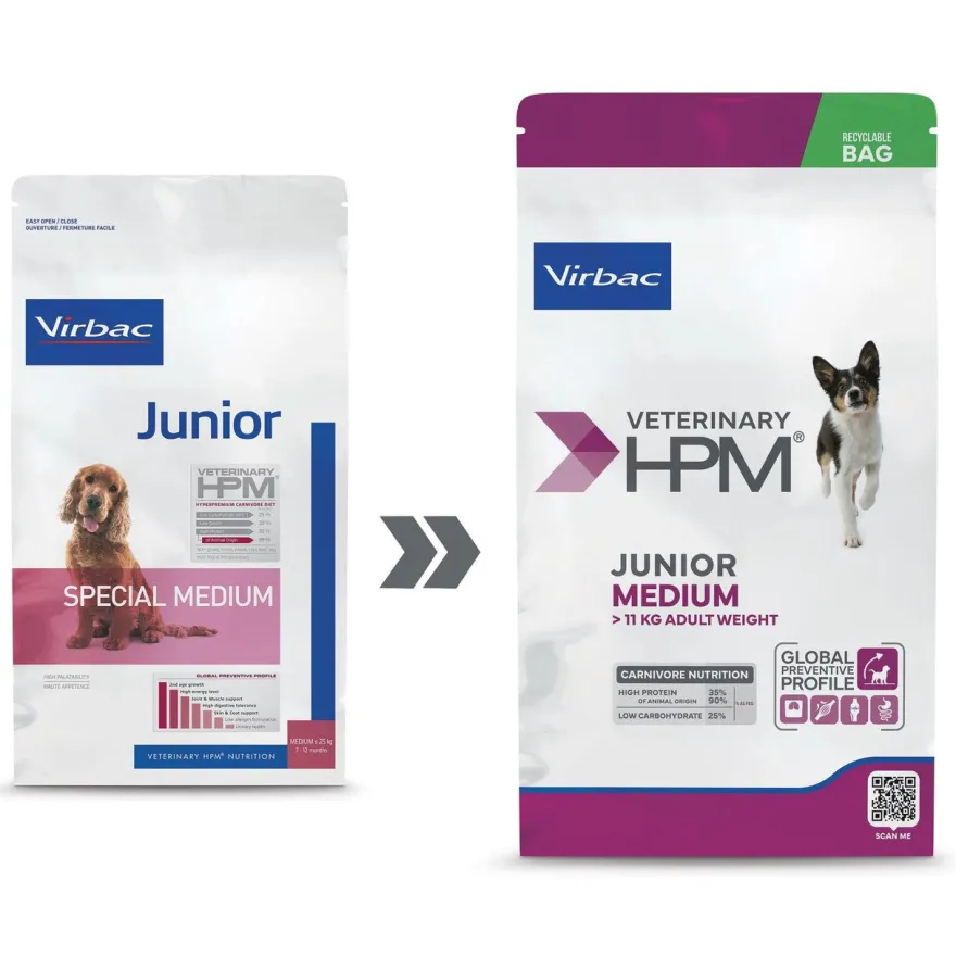 Virbac Veterinary HPM Junior Medium Perros 3Kg