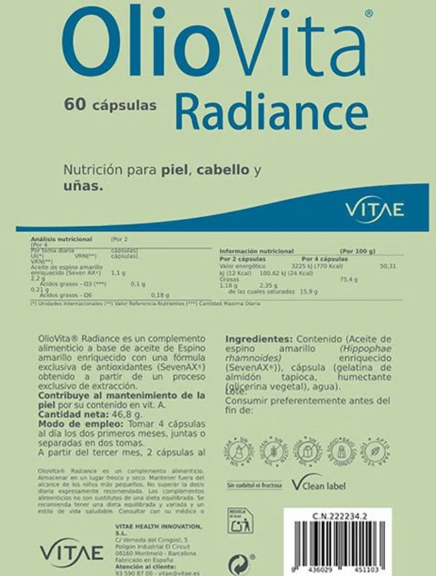 Vitae Oliovita Pack 60 cap + Radiance 60 cap