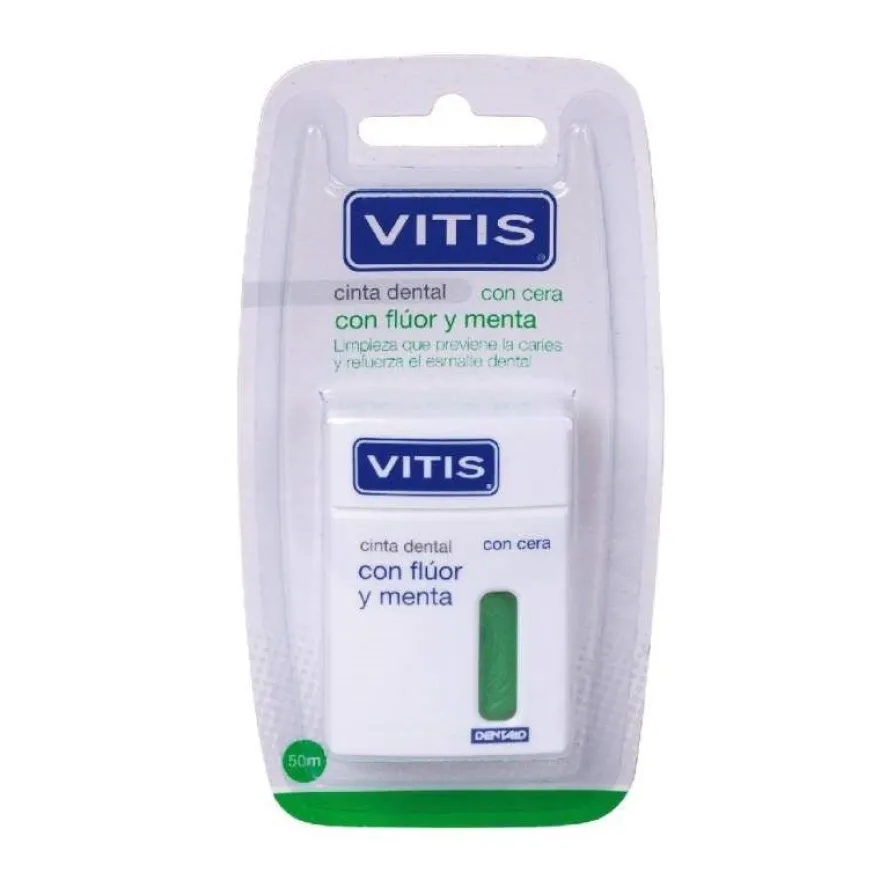 VITIS Cinta Dental con Flúor y Menta 50m