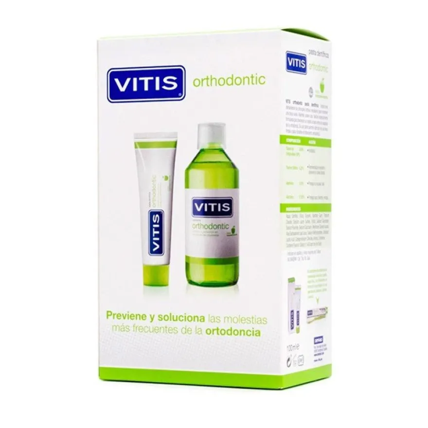 VITIS Orthodontic Pack Dentífrico 100ml + Colutorio 500 ml