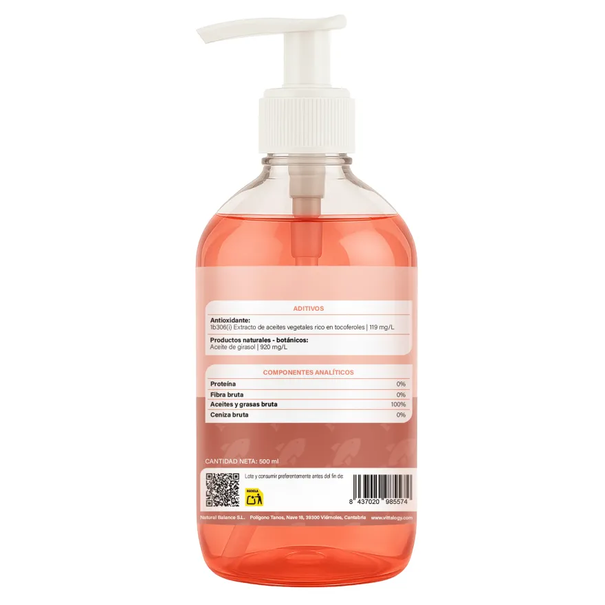 Vittalogy Aceite de Salmón para Perros y Gatos 500ml
