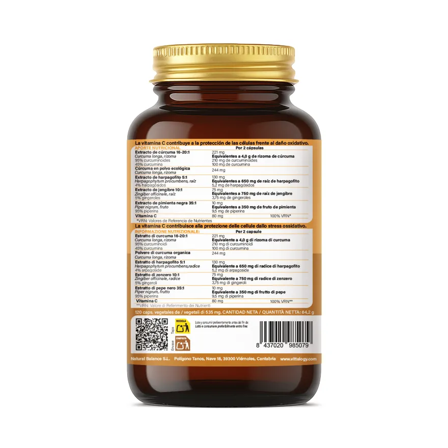 Vittalogy Cúrcuma Turmeric 120 Cápsulas