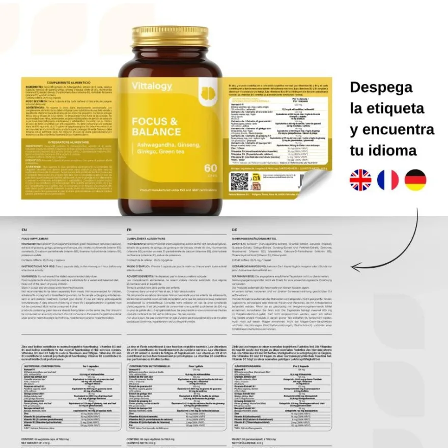 Vittalogy Focus & Balance 60 Cápsulas