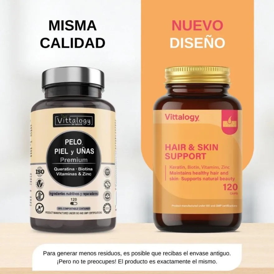 Vittalogy Hair & Skin Support 120 Cápsulas