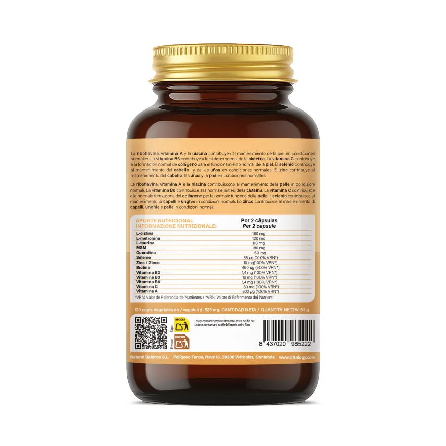Vittalogy Hair & Skin Support 120 Cápsulas