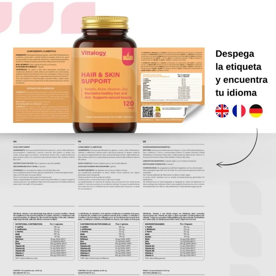 Vittalogy Hair & Skin Support 120 Cápsulas