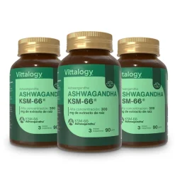 Vittalogy KSM-66 Ashwagandha - 90 cápsulas (Pack de 3)