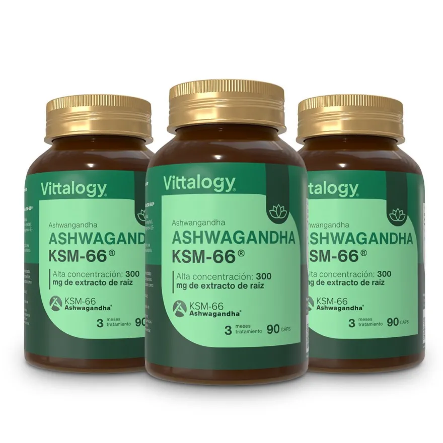 Vittalogy KSM-66 Ashwagandha - 90 cápsulas (Pack de 3)