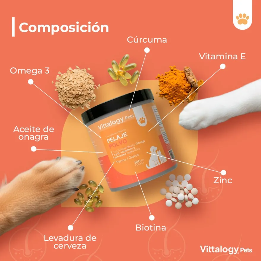 Vittalogy Pelaje Polvo 3x100gr【PACK AHORRO】