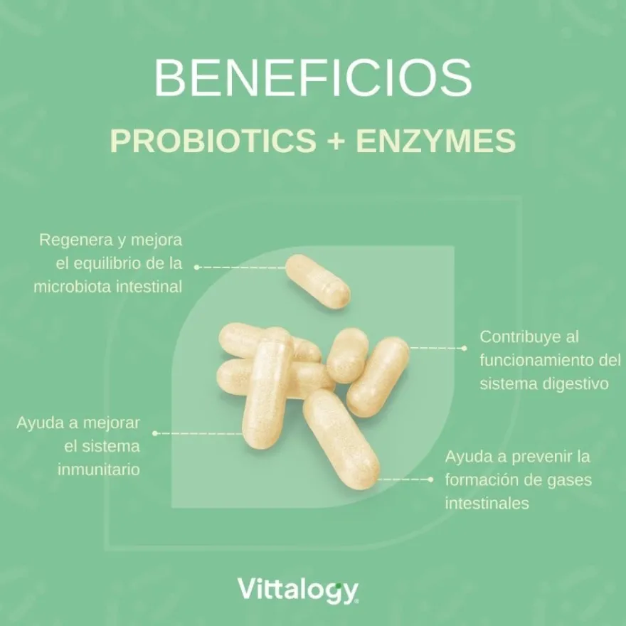Vittalogy Probiotics + Enzymes 2x60 Comprimidos【PACK AHORRO】