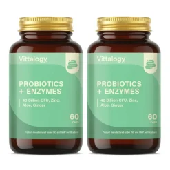 Vittalogy Probiotics + Enzymes 2x60 Comprimidos【PACK AHORRO】