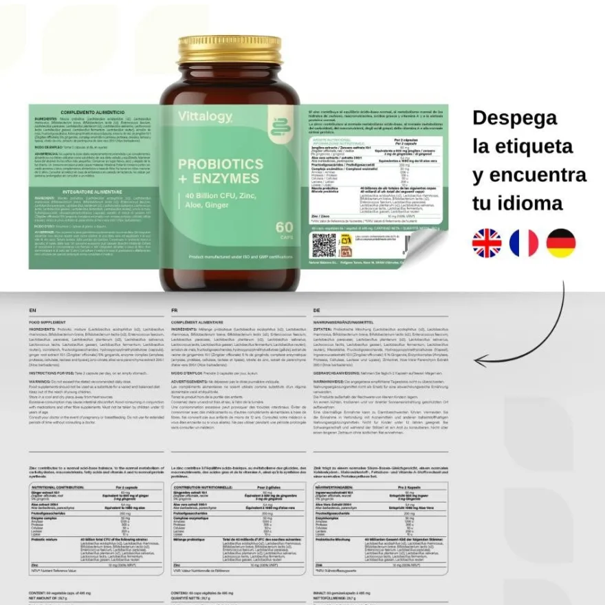 Vittalogy Probiotics + Enzymes 60 Comprimidos