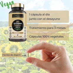 Vittalogy Vitamina D3 Premium Vegan 2x90 Cápsulas【PACK AHORRO】