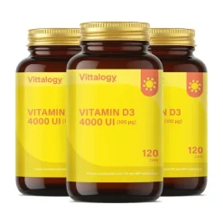 Vittalogy Vitamin D3 4000 UI 3x120 Cápsulas【PACK AHORRO】