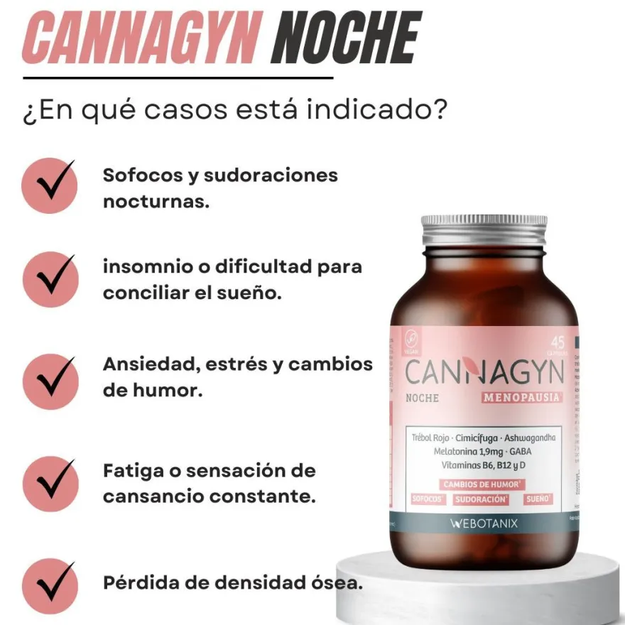 WeBotanix Cannagyn Menopausia Noche 45 cápsulas