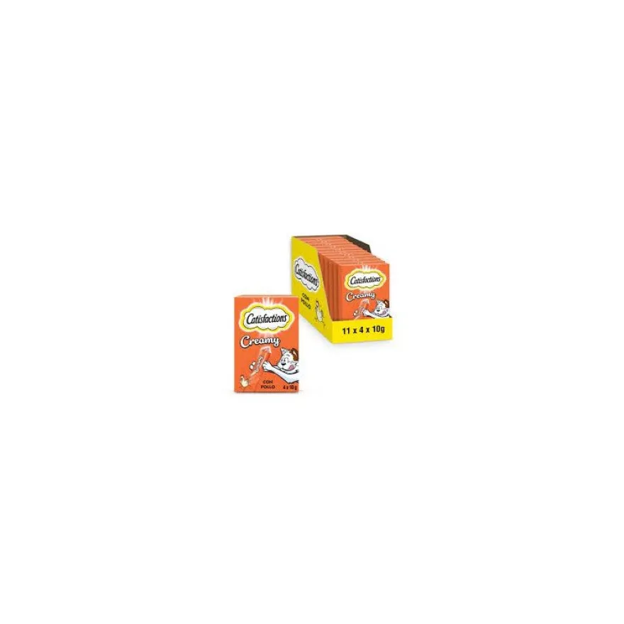 Whiskas Catisfactions Creamy Pollo Snack Líquido 11 uds