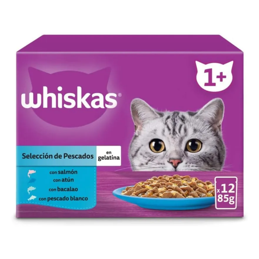 Whiskas Multipack Pescado Alimento Húmedo 48 sobres 85g